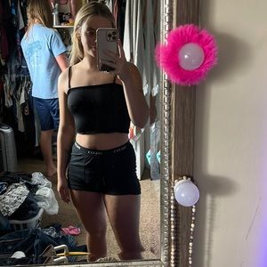 Black ribbed tank top